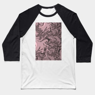 Swirling Floral Pattern Baseball T-Shirt